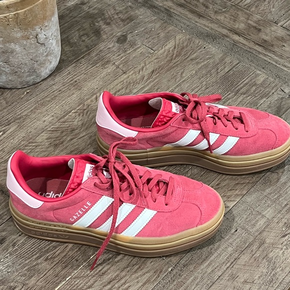 adidas Shoes - adidas Gazelle Women's Pink and White Suede Sneakers